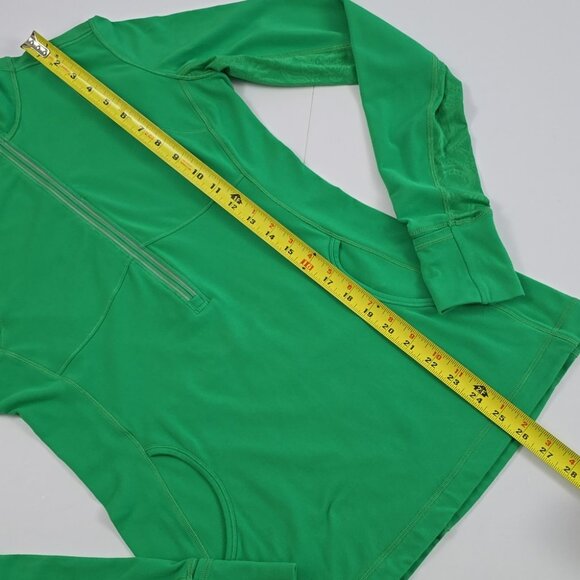 Lululemon Star Runner Pullover 1/2 Zip Top Green Bean Stretch Thumbholes Size 8 - Picture 16 of 16